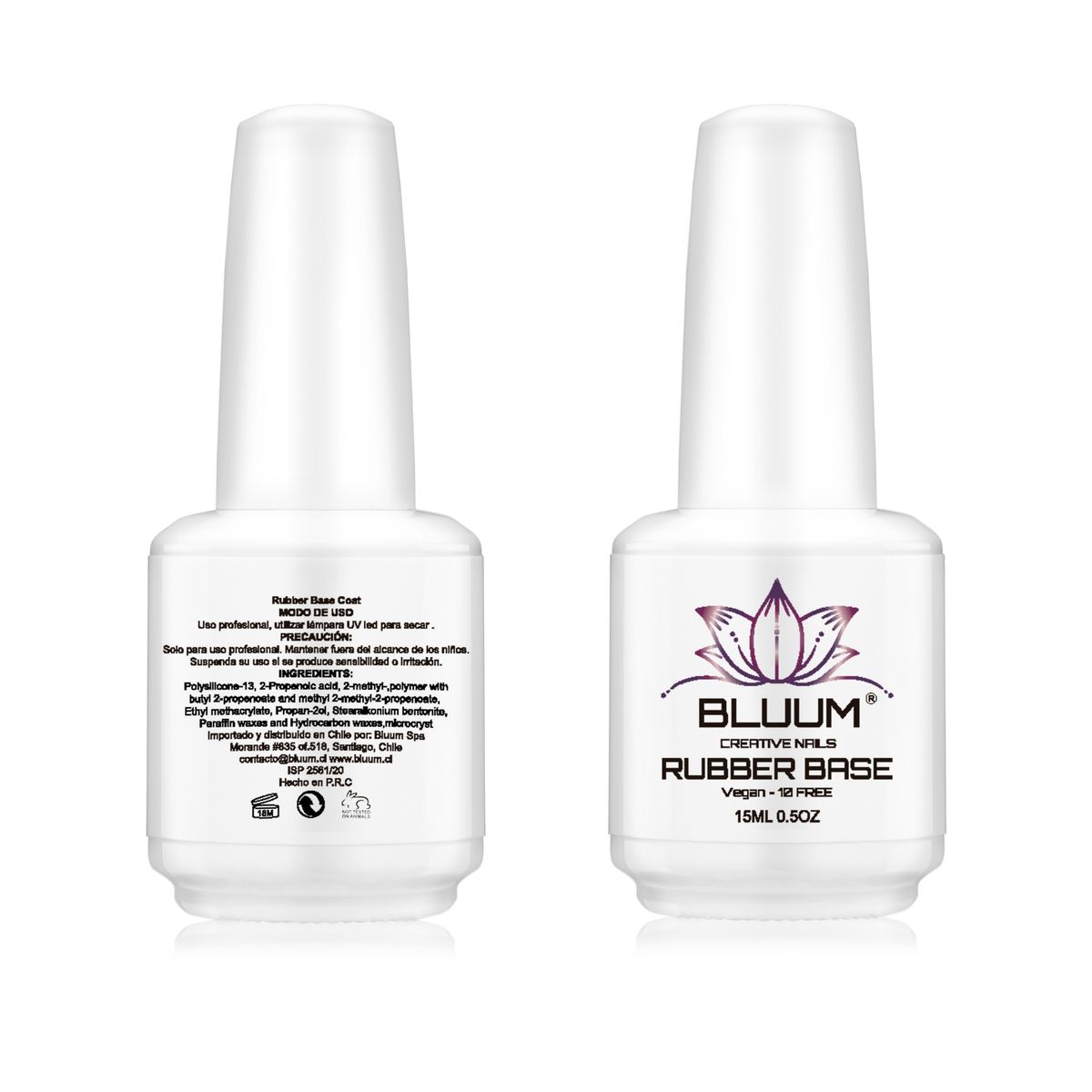 BLUUM - Base Rubber Permanente Blanca 15ml…