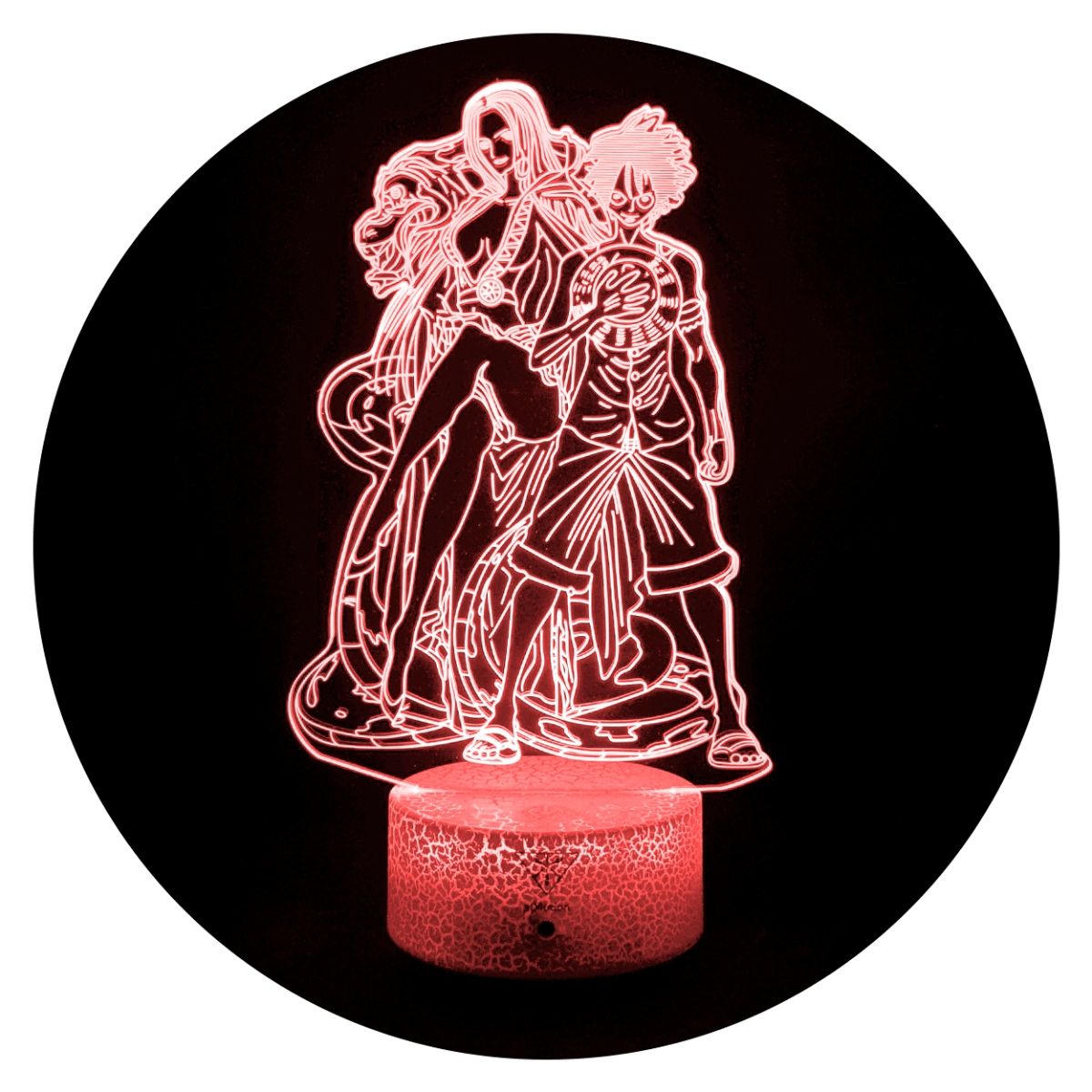 3DILUTION - Lámpara Escritorio 3d Luffy Nami One Piece Base Agrietada