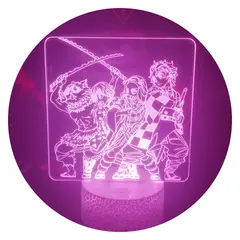 3DILUTION - Lámpara Ilusión 3d Kimetsu no Yaiba Personajes Base Agrietada