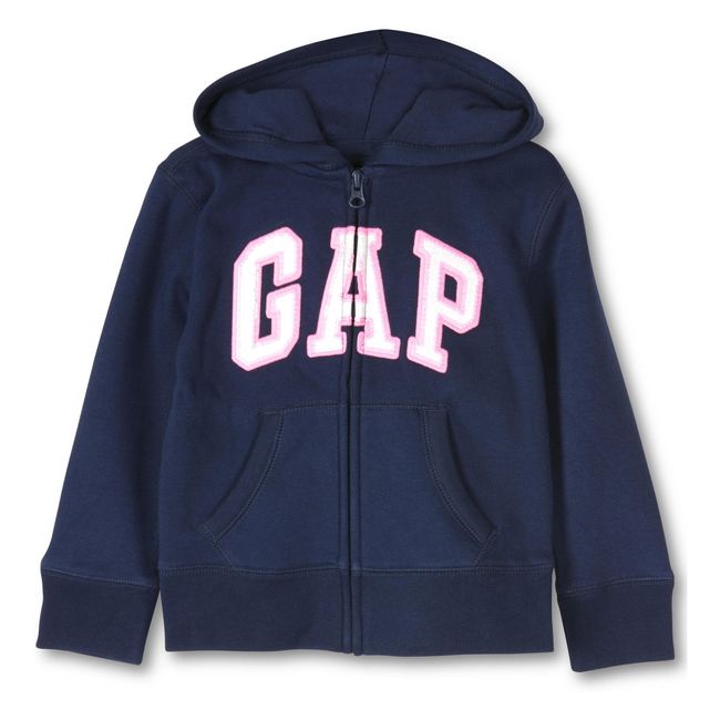 GAP - Poleron Logo Con Cierre Niña Azul Marino