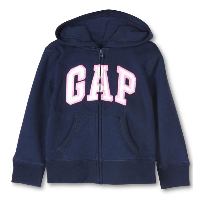 GAP - Poleron Logo Con Cierre Niña Azul Marino