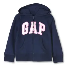 GAP - Poleron Logo Con Cierre Niña Azul Marino