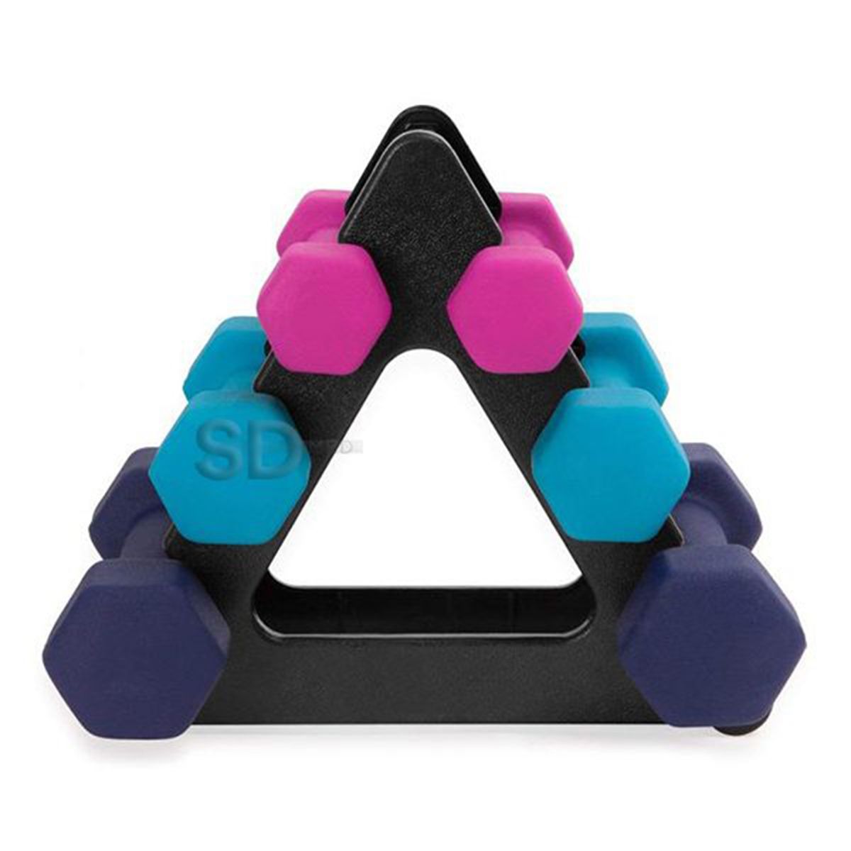 SDFIT - Mini Rack de mancuernas de vinilo + 6 kg en man de vinilo