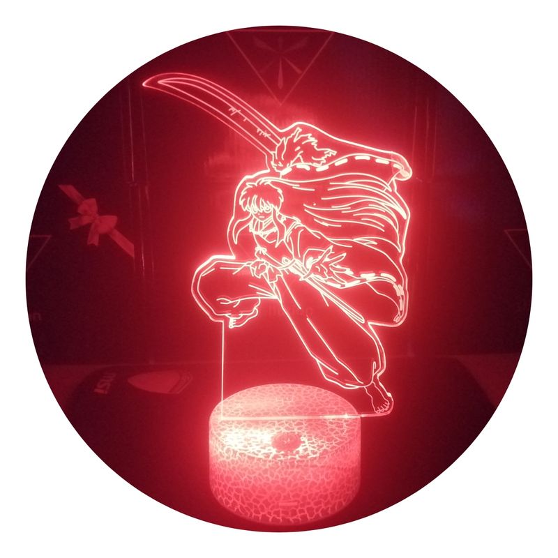 3DILUTION - Lámpara Led Inuyasha Anime Base Agrietada