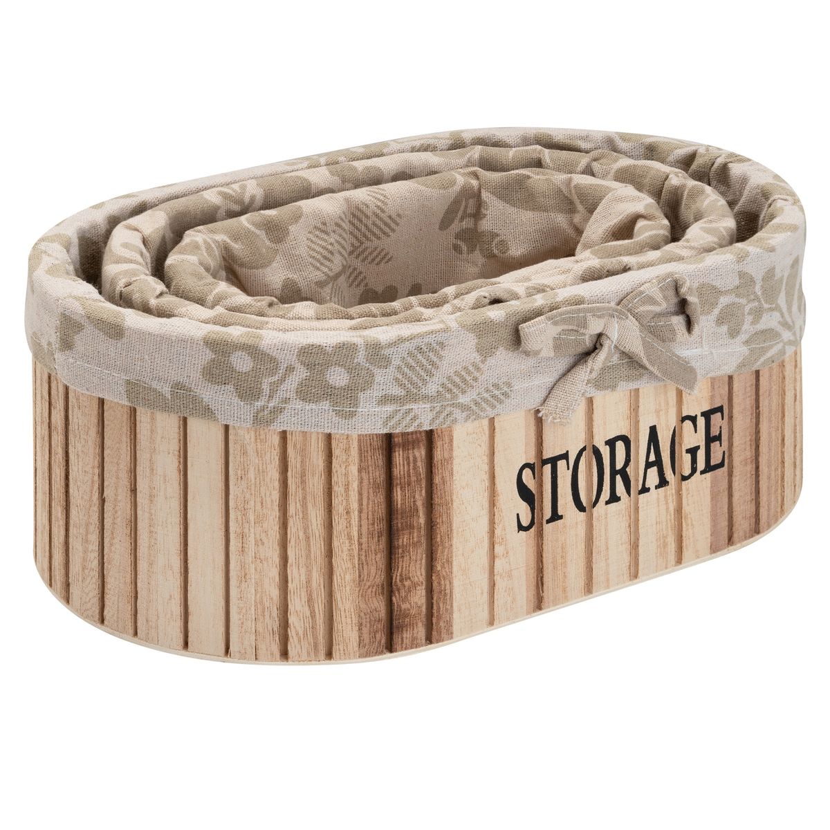 VGO - Set De 3 Canastos Ovalados Madera Can282419 Nat Vgo