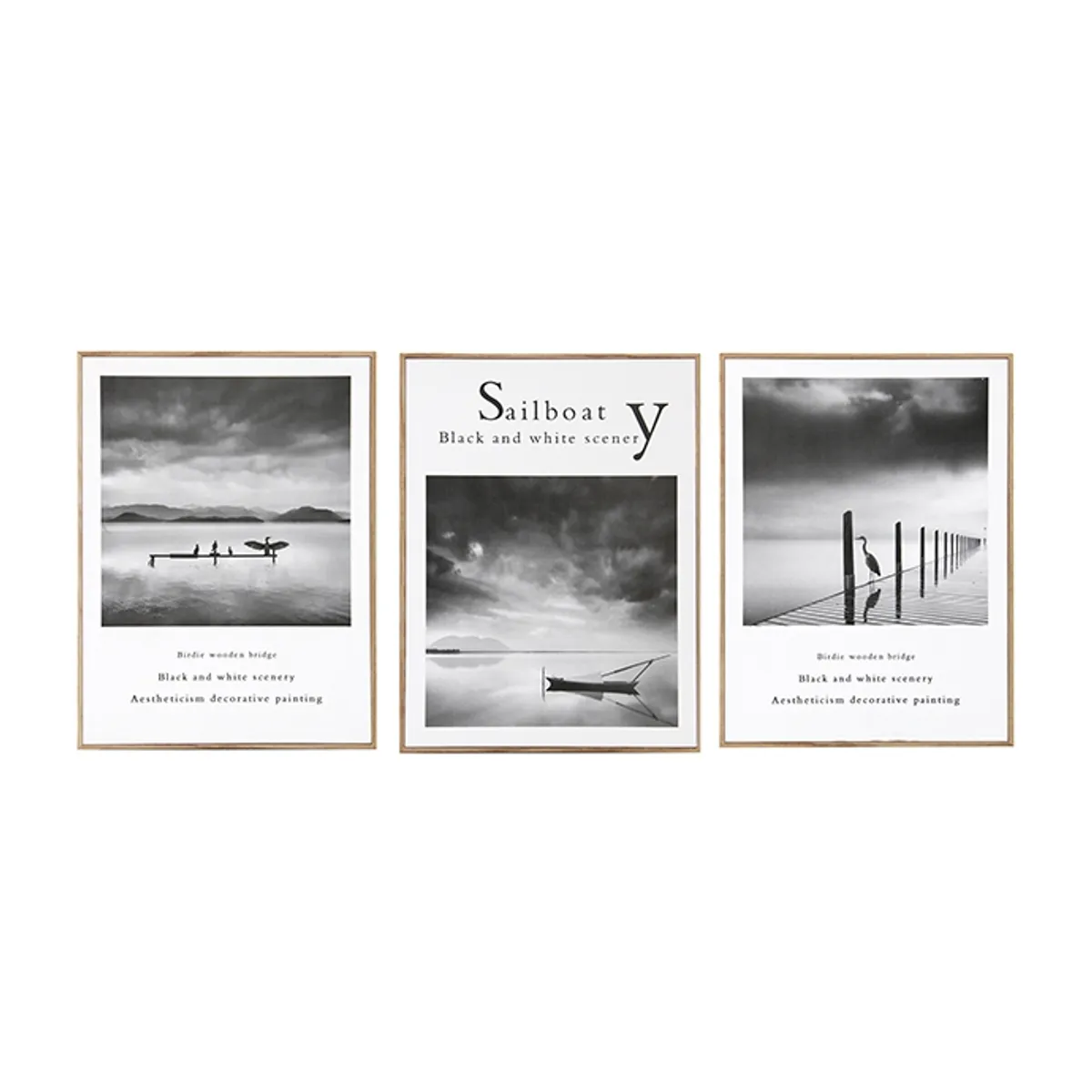 VGO - Set de 3 cuadros en madera 30x40 cm.