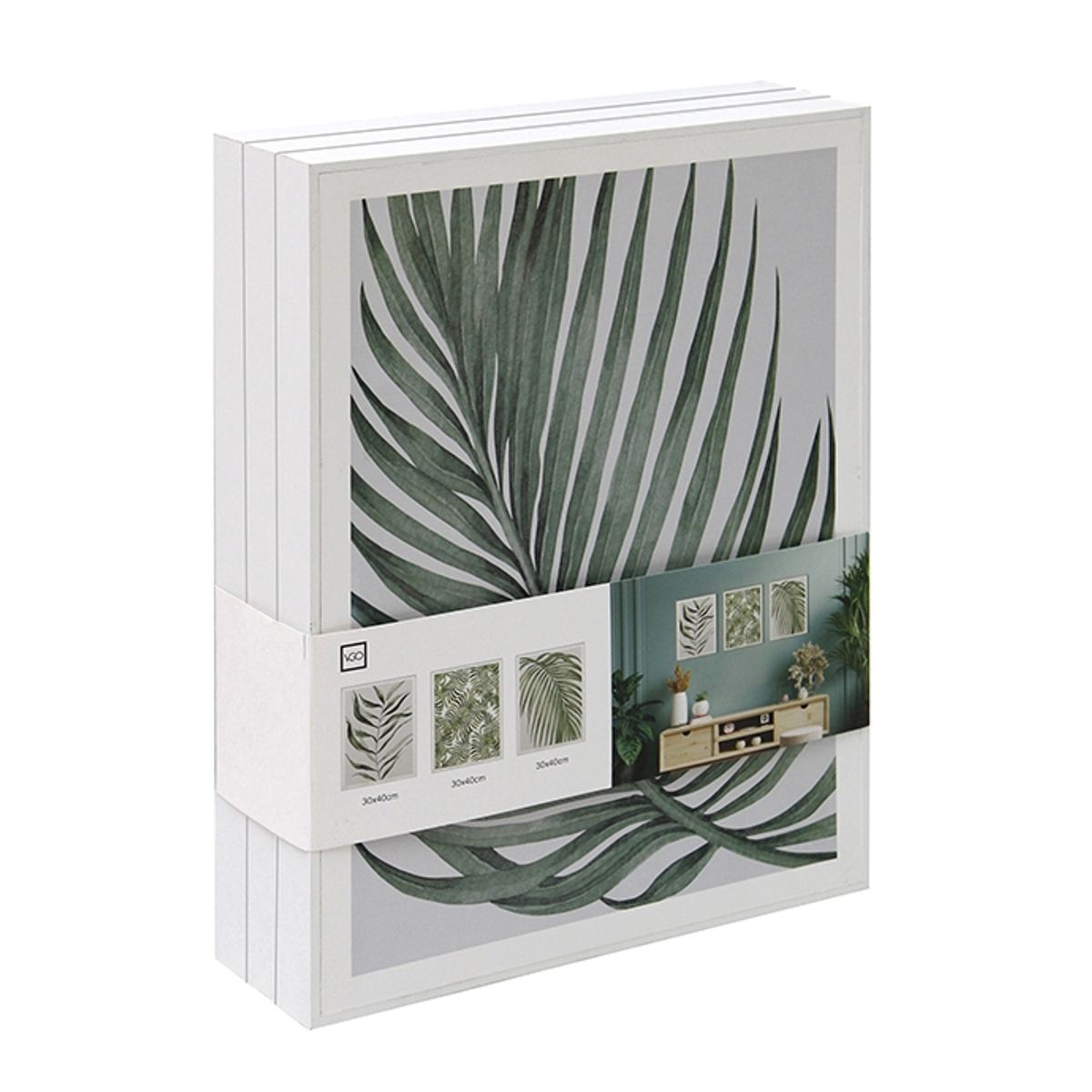 VGO - Set de 3 cuadros en madera 30x40 cm.