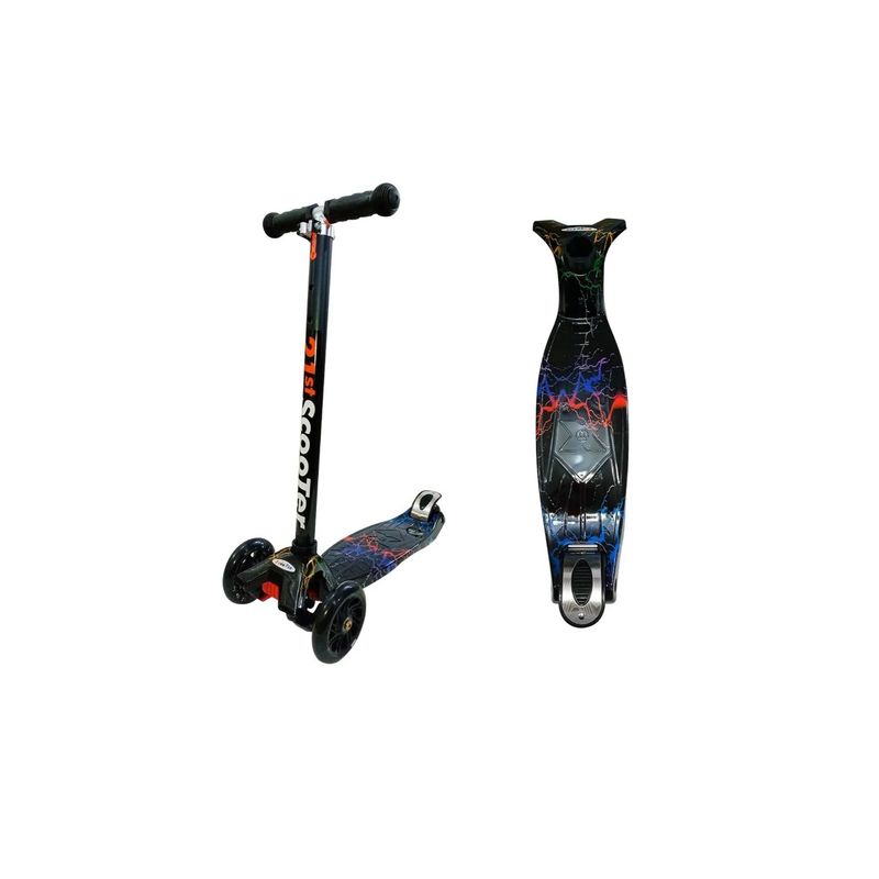 GENERICO - Scooter Monopatin Rayo Negro Rueda Led Regulable