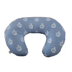 GENERICO - Cojín Lactancia - Azul Elefante Blanco - Azul Jeans Liso