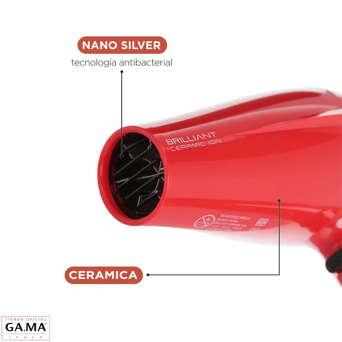 GAMA - Secador De Pelo Gama Brilliant Ceramic Ion 2200W