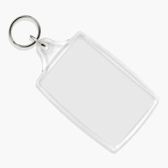 GENERICO - Pack 50 Llaveros Acrilico Rectangular Portafoto Publicitario