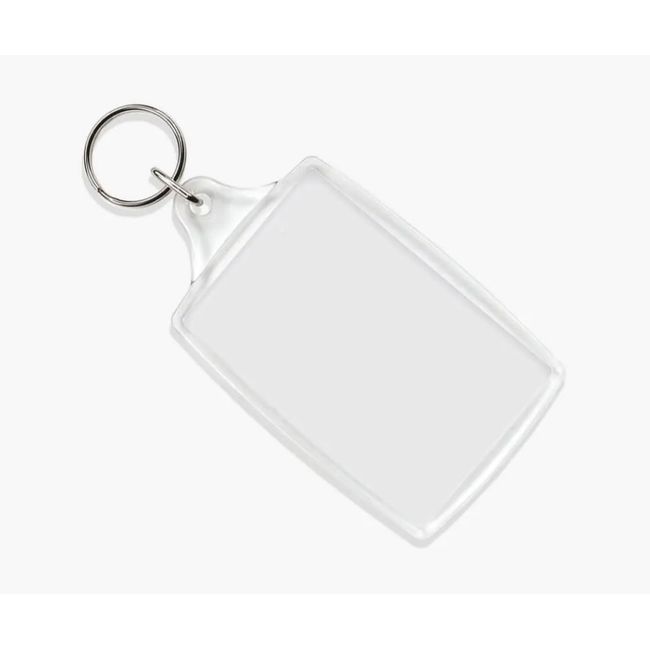 GENERICO - Pack 50 Llaveros Acrilico Rectangular Portafoto Publicitario