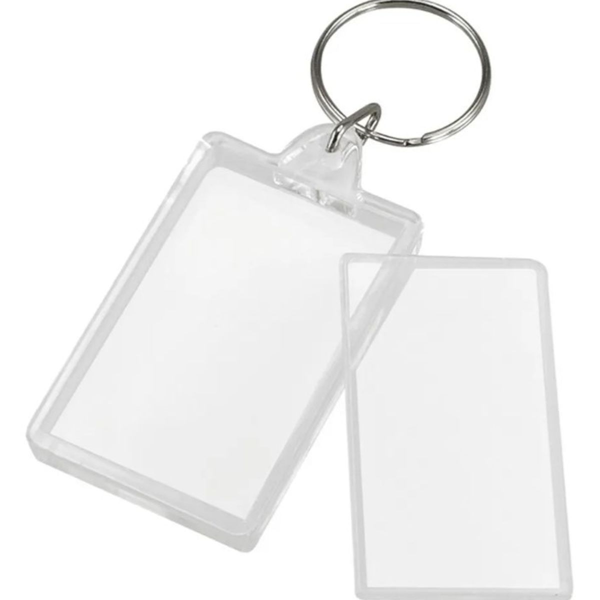 GENERICO - Pack 50 Llaveros Acrilico Rectangular Portafoto Publicitario