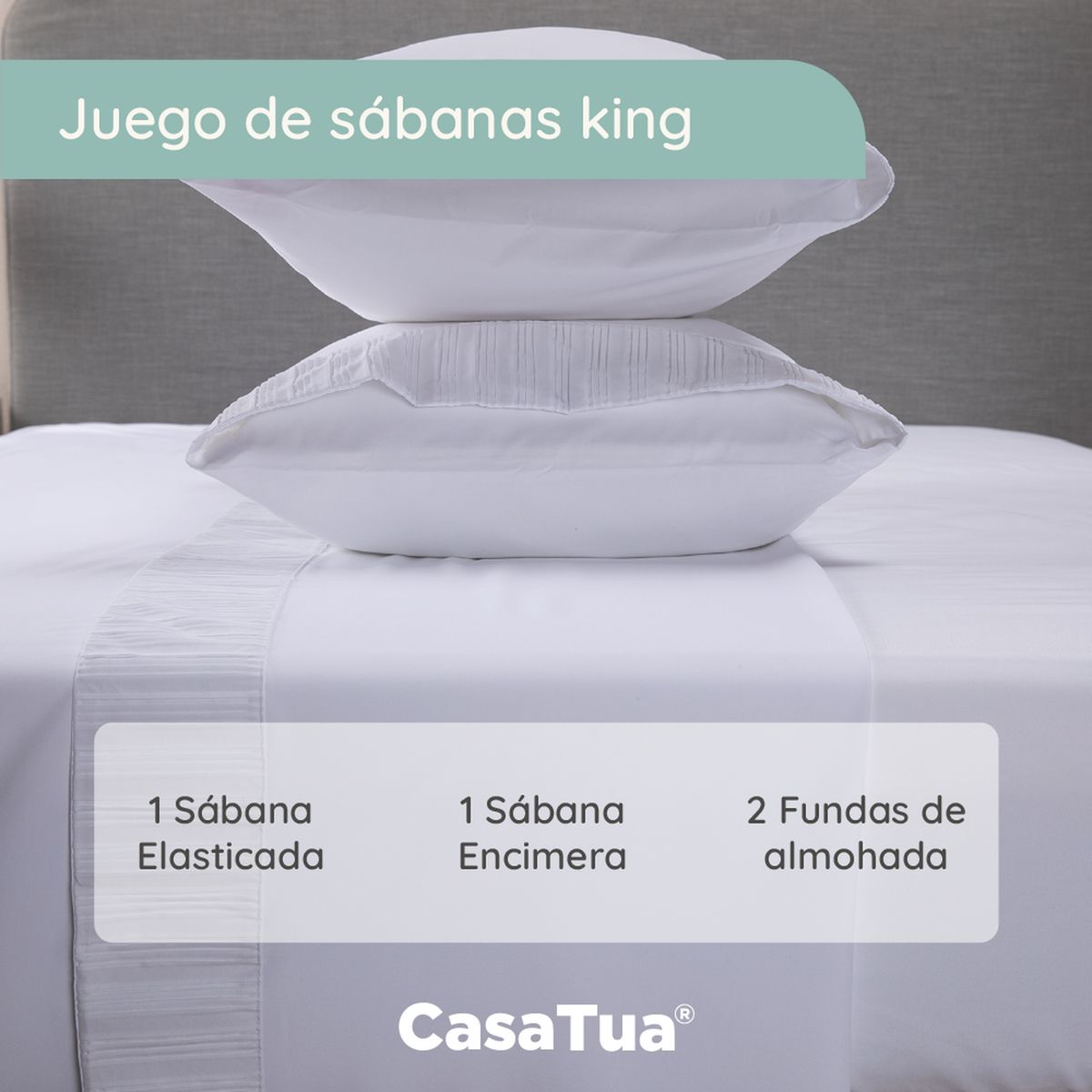 CASATUA - Sabanas Hotel Casatua Ultra Suave - Blanco - king