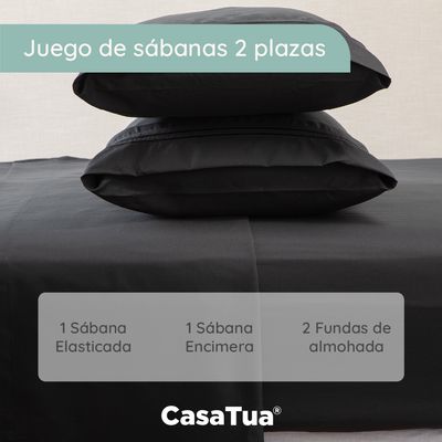 Imagen 2 del producto Sabana 1800 Hotel Ultra Suave Funda Bordada - Negro - 2 plazas