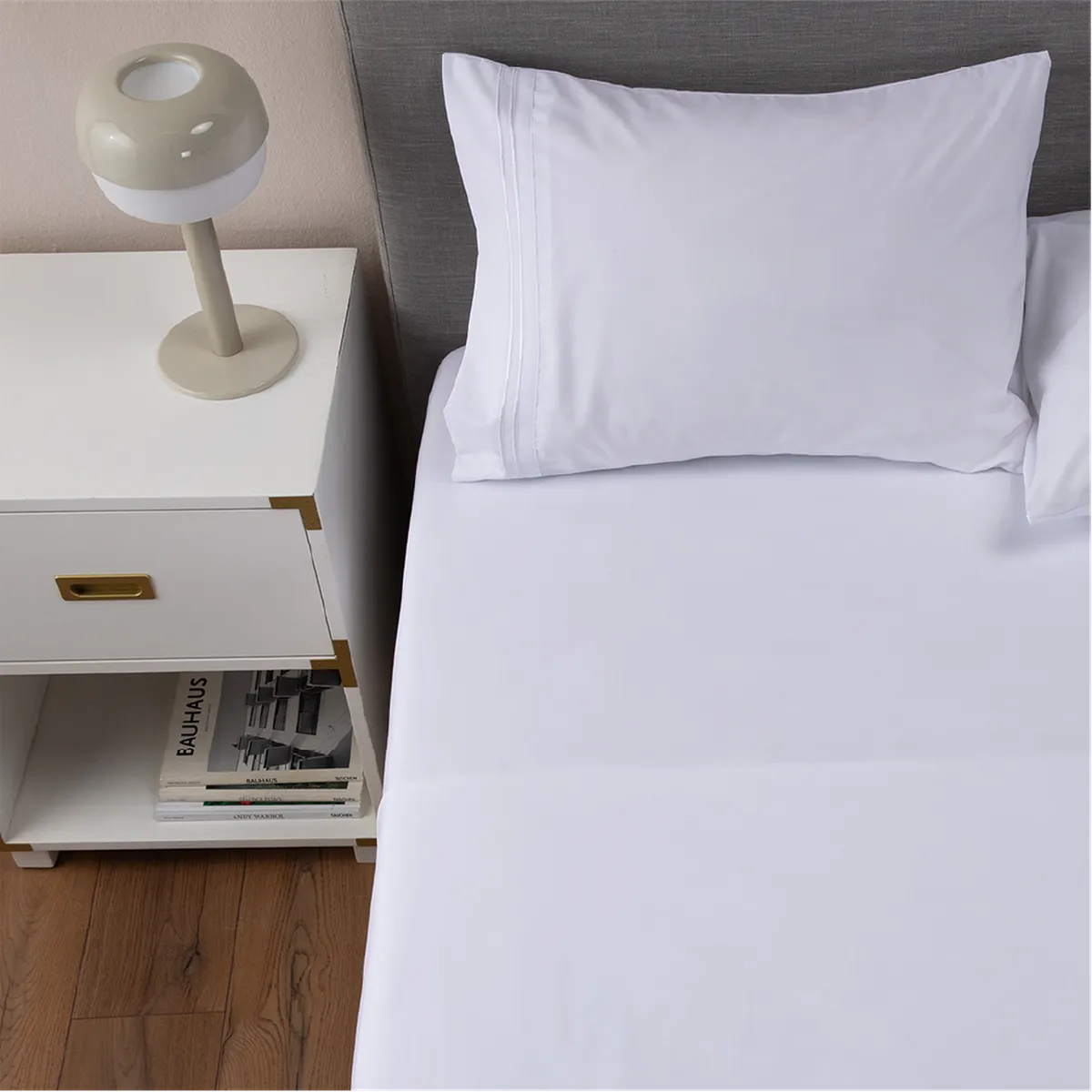 CASATUA - Sabana 1800 Hotel Ultra Suave Funda Bordada - Blanco - 1,5 plazas