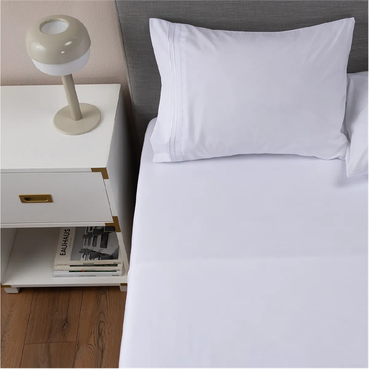 CASATUA - Sabana 1800 Hotel Ultra Suave Funda Bordada - Blanco - 1,5 plazas