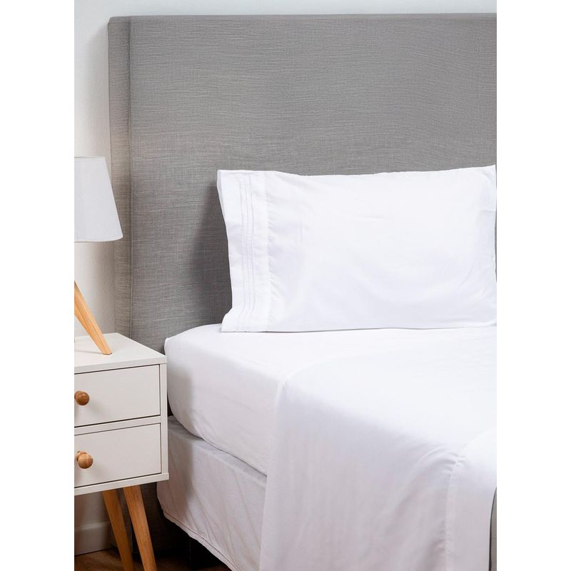 CASATUA - Sabana 1800 Hotel Ultra Suave Funda Bordada - Blanco - 1,5 plazas