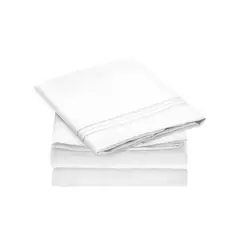 CASATUA - Sabana 1800 Hotel Ultra Suave Funda Bordada - Blanco - 2 plazas