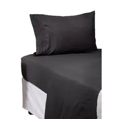 CASATUA - Sabana 1800 Hotel Ultra Suave Funda Bordada - Negro - 1,5 plazas