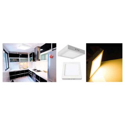 Imagen 2 del producto Plafón Foco Led Panel Cuadrado Sobrepuesto Luz Cálida Amarilla