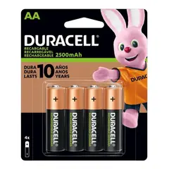 DURACELL - Pila Recargable Tamaño Aa 4 Unidades 2500 Mah