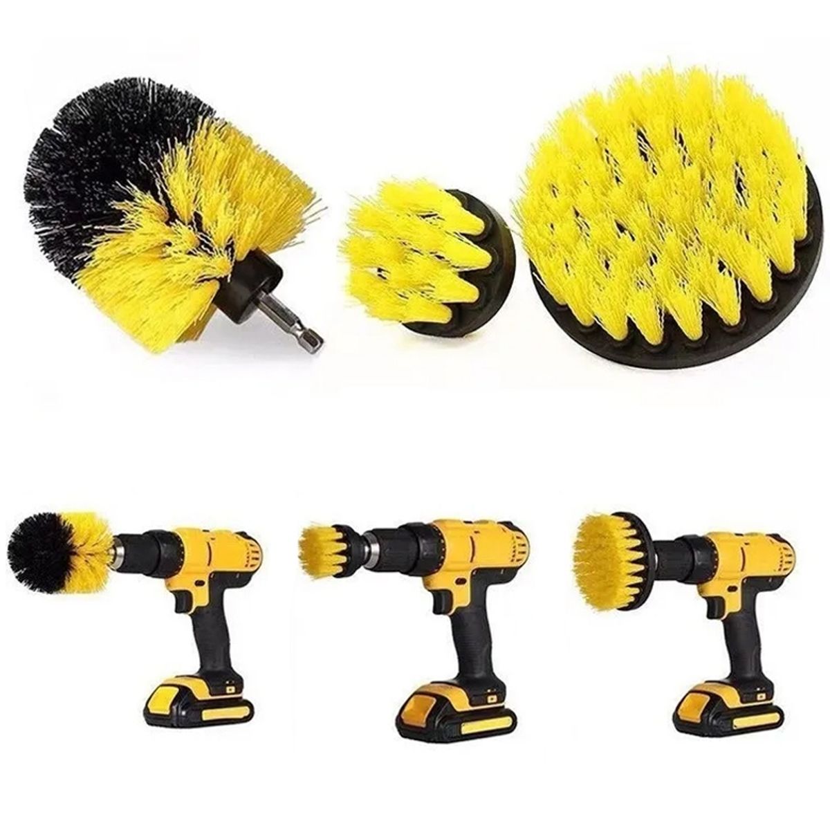 KUANGYE - Set 3 Cepillos Cerda Limpieza No Incluye Taladro Electrico