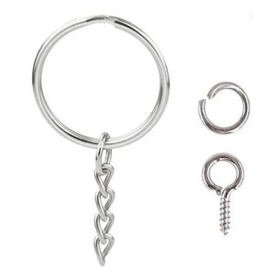 Imagen 2 del producto 150 Argolla Llavero 24mm + Unión Cadena + Cancamo Tornillo.