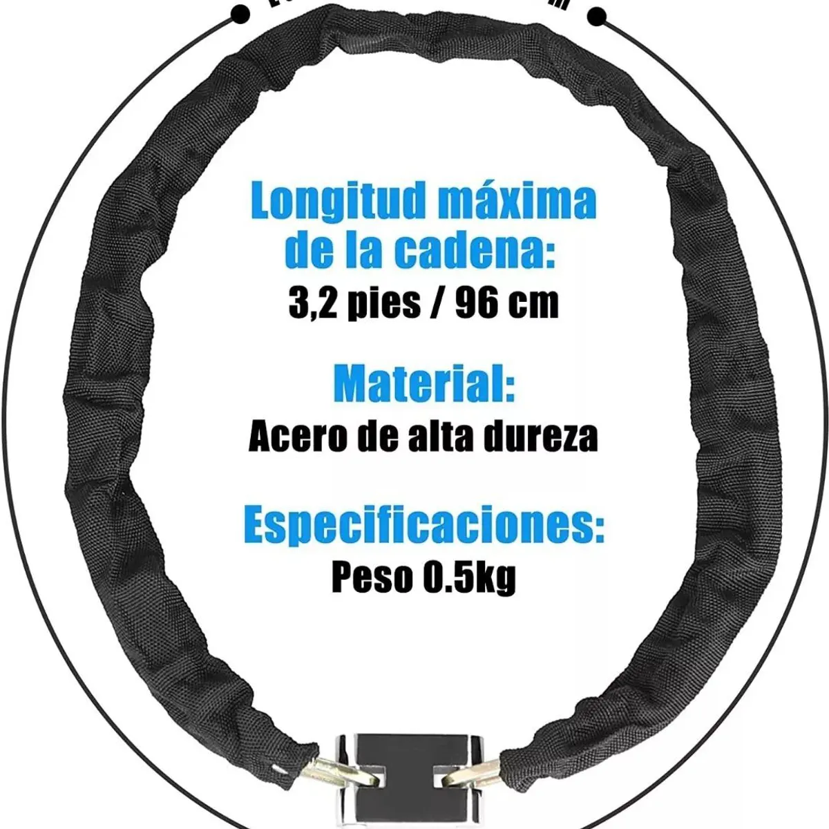 KUANGYE - Candado Cadena Para Motos Bicicleta 100cm excelente Seguri