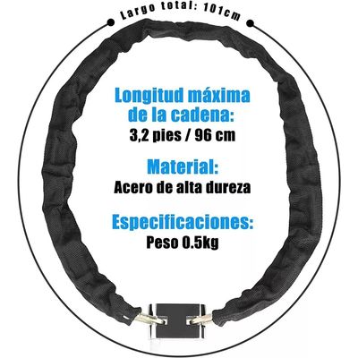 Imagen 2 del producto Candado Cadena Para Motos Bicicleta 100cm excelente Seguri