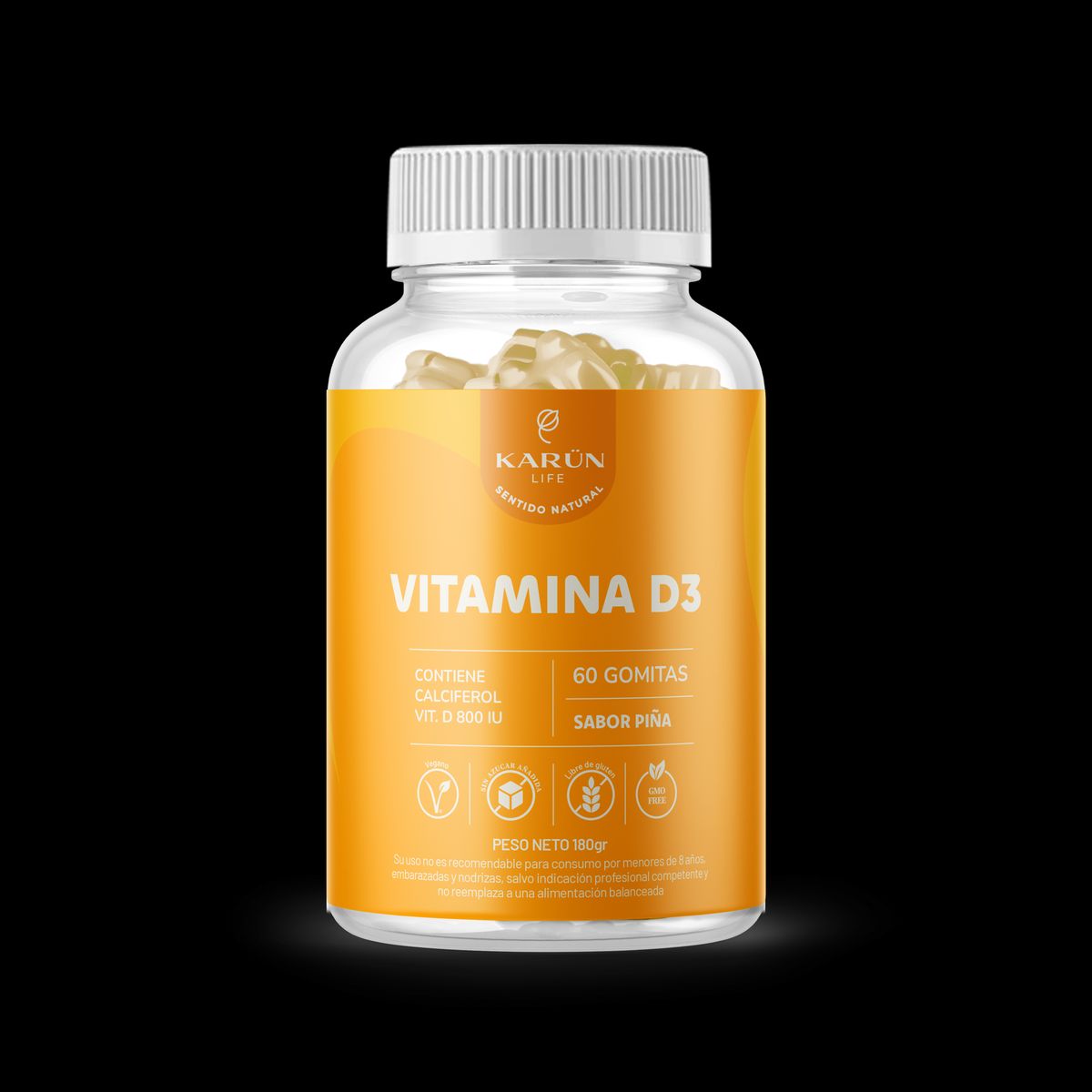 KARUNLIFE - Gomitas Vitamina D3 800 IU 60 Un Karun Life