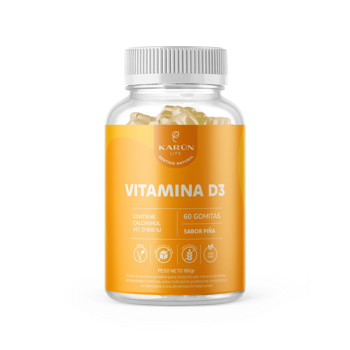 KARUNLIFE - Gomitas Vitamina D3 800 IU 60 Un Karun Life