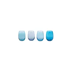 LIBBEY - SET DE 4 VASOS STEMLESS AZULES DIFERENTES 430 ML