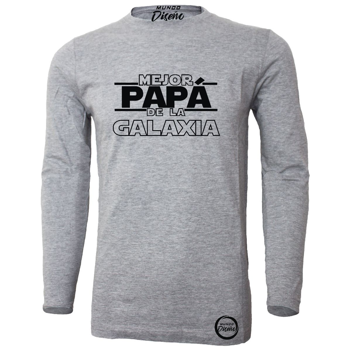 MDC - Polera Manga Larga Hombre Mejor Papa De La Galaxia Amarillo