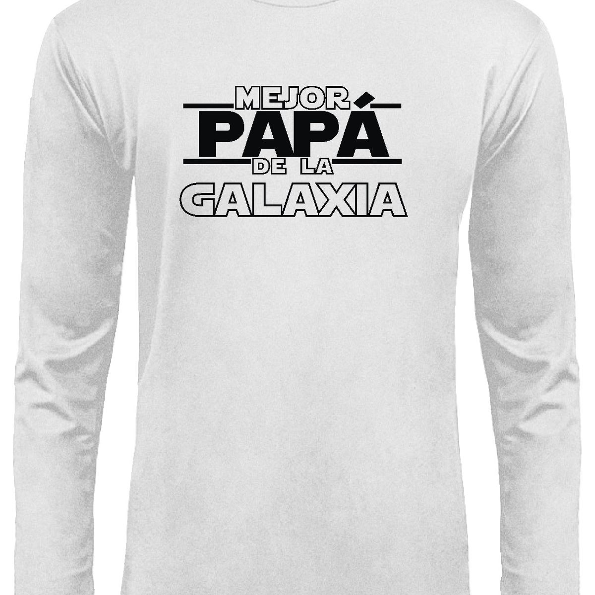 MDC - Polera Manga Larga Hombre Mejor Papa De La Galaxia Amarillo