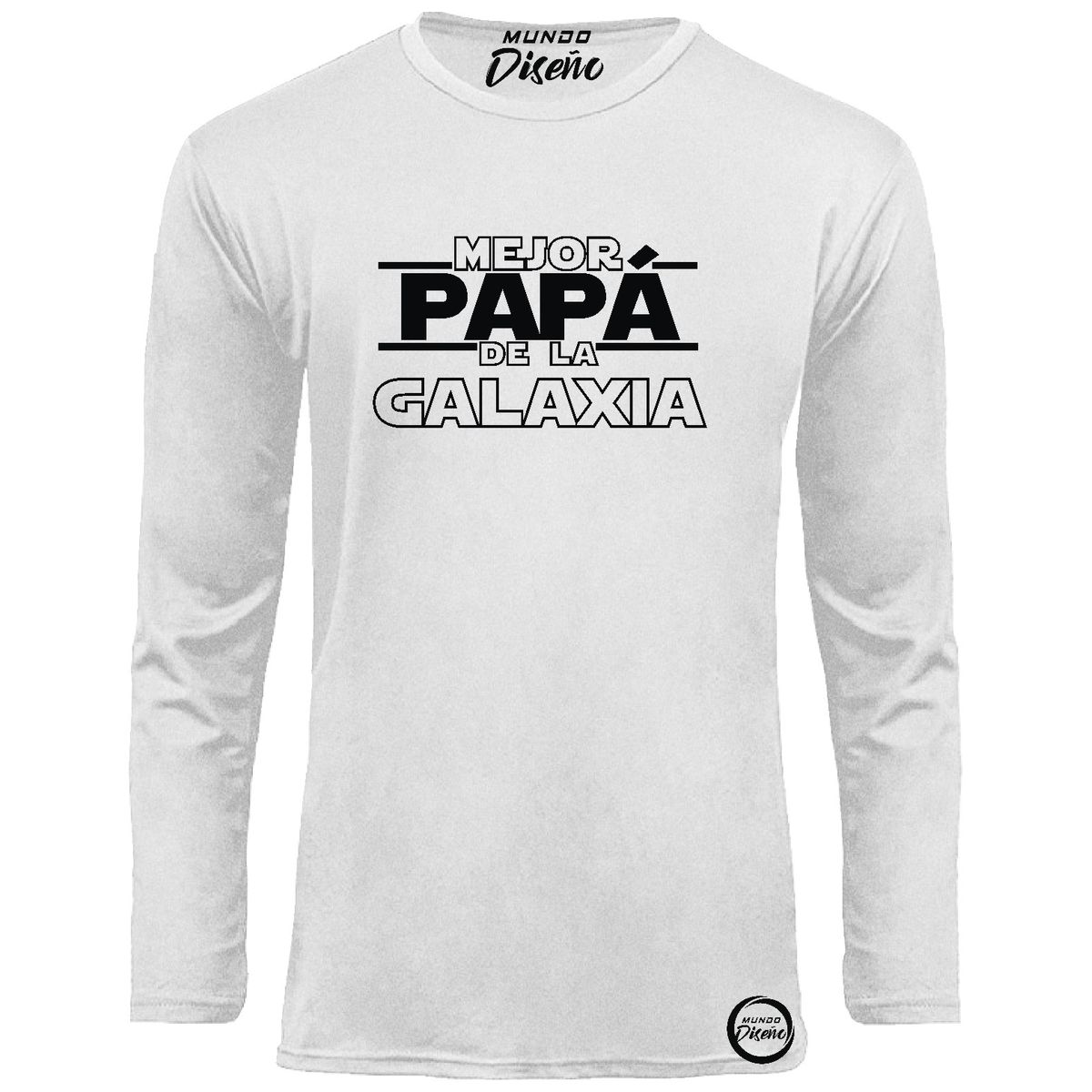 MDC - Polera Manga Larga Hombre Mejor Papa De La Galaxia Amarillo