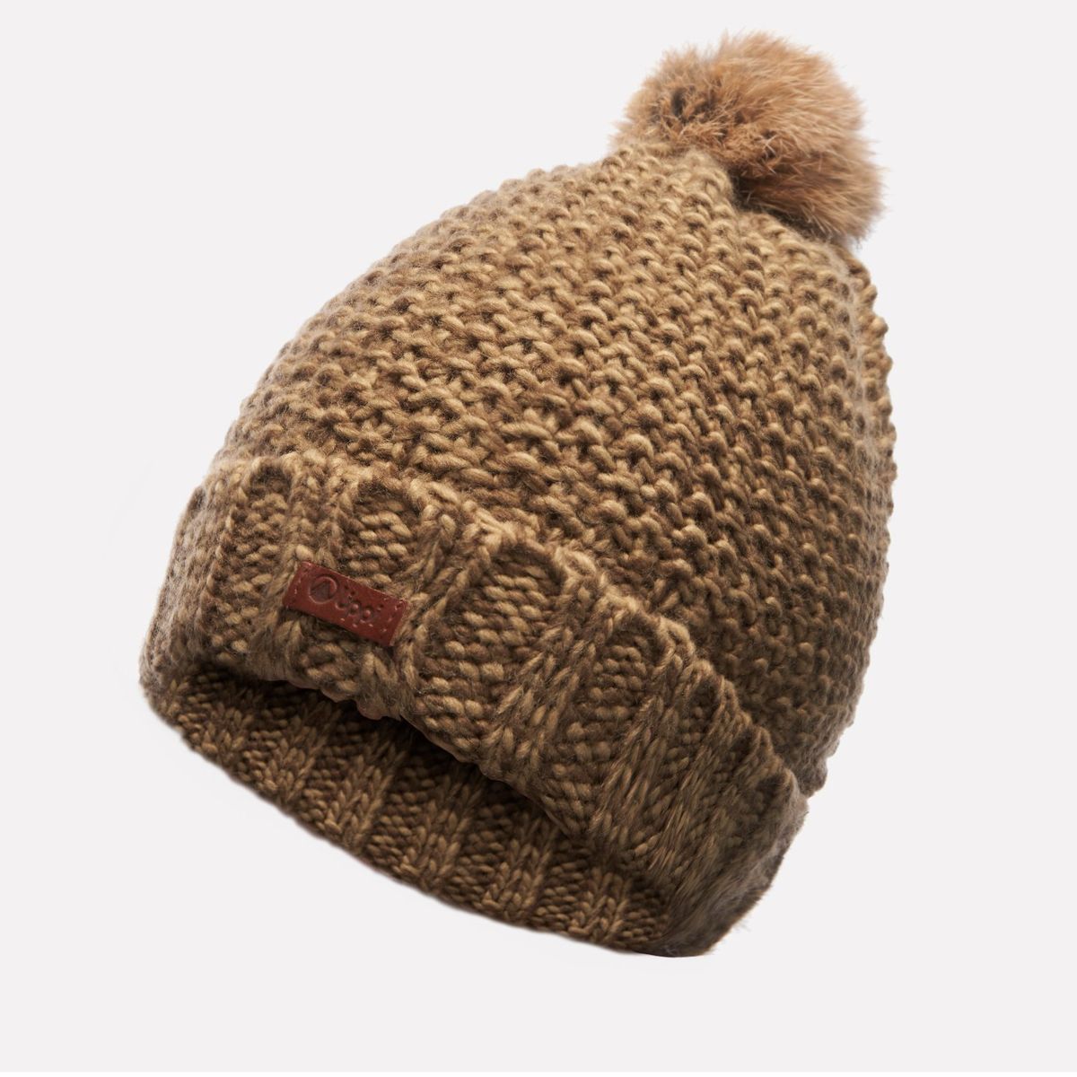 LIPPI - Gorro Mujer Fly Line Pom Blend-Pro Beanie Café Lippi