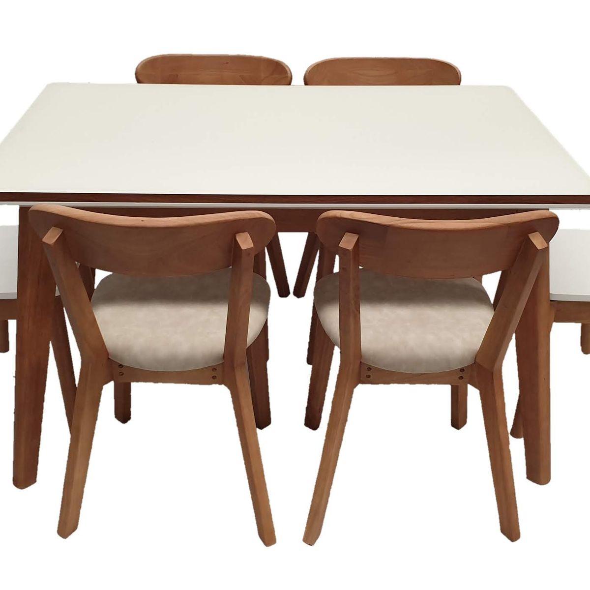 EL BARCO - COMEDOR MELBOURNE 4 SILLAS + 2 PISO OTOMANO