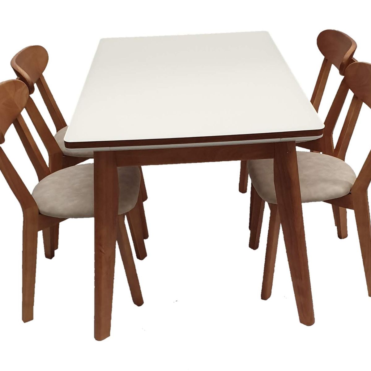 EL BARCO - COMEDOR MELBOURNE 4 SILLAS + 2 PISO OTOMANO