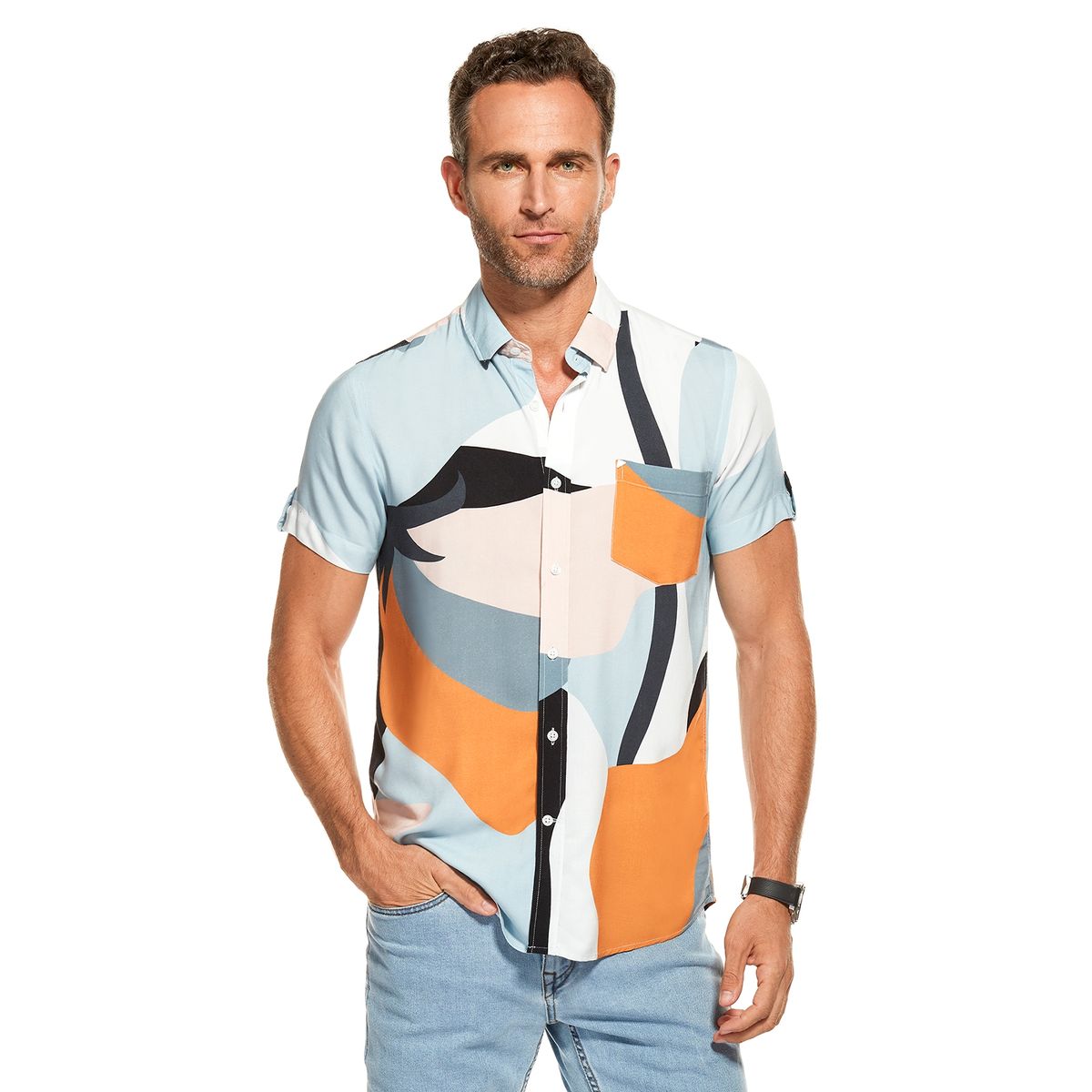 NEW MAN - Camisa Monday Celeste New Man