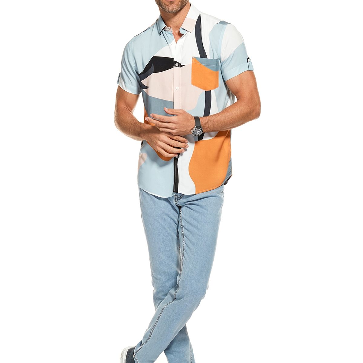 NEW MAN - Camisa Monday Celeste New Man