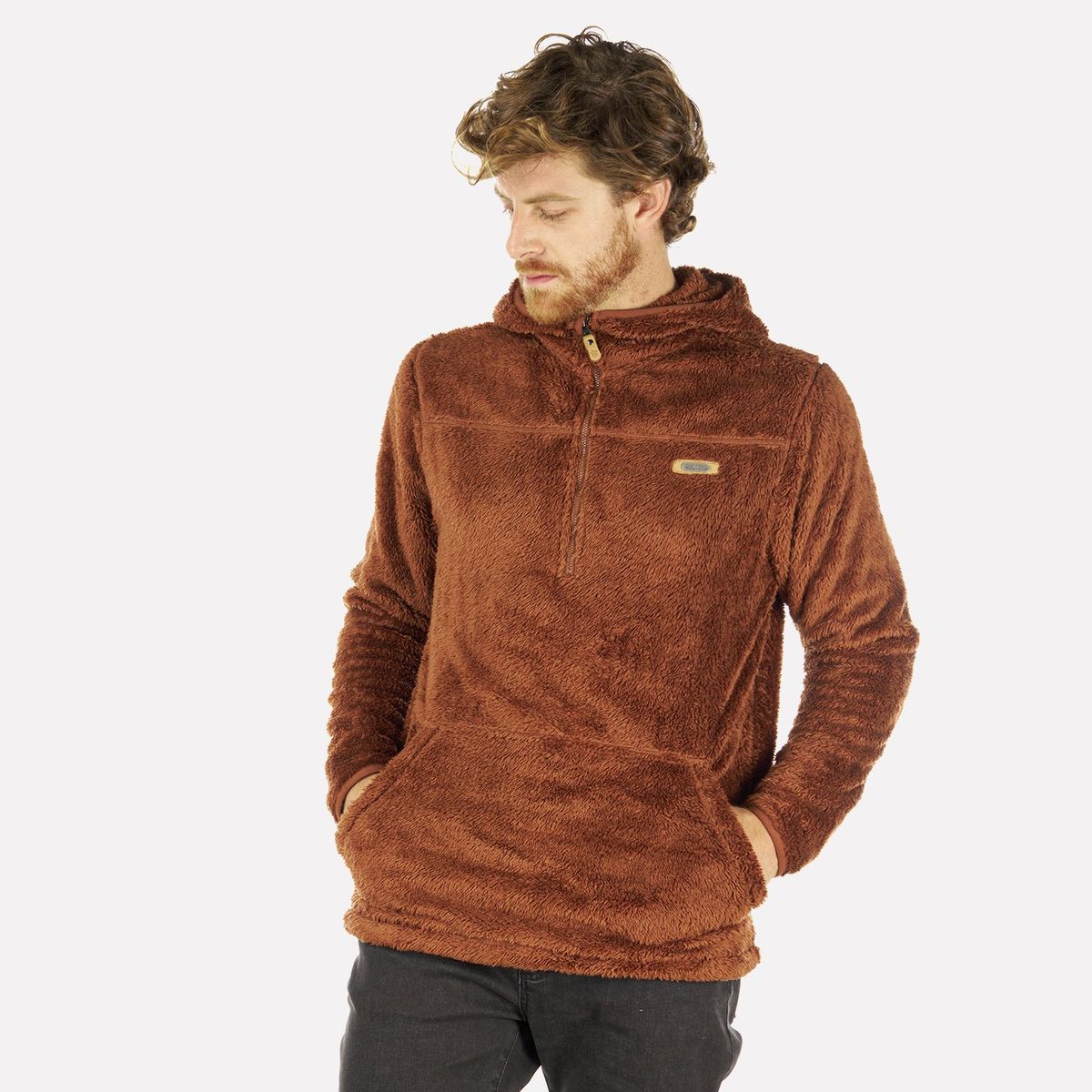LIPPI - Polerón Hombre Warmy Hoody Sweatshirt Terracota Lippi