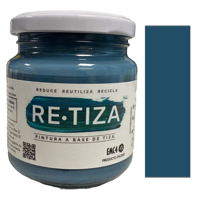 RETIZA - AZUL PETROLEO/OCEANO  250 grs. Pintura Tizada/Vintage base agua mate