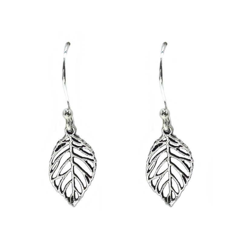 ANDREA COGGIOLA JOYAS - Aros Hoja Calada Plata Fina 925