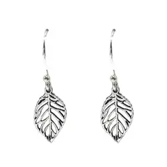 ANDREA COGGIOLA JOYAS - Aros Hoja Calada Plata Fina 925