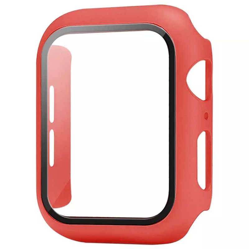 GENERICO - Protector 360 Para Apple Watch 42mm con vidrio templado Rojo