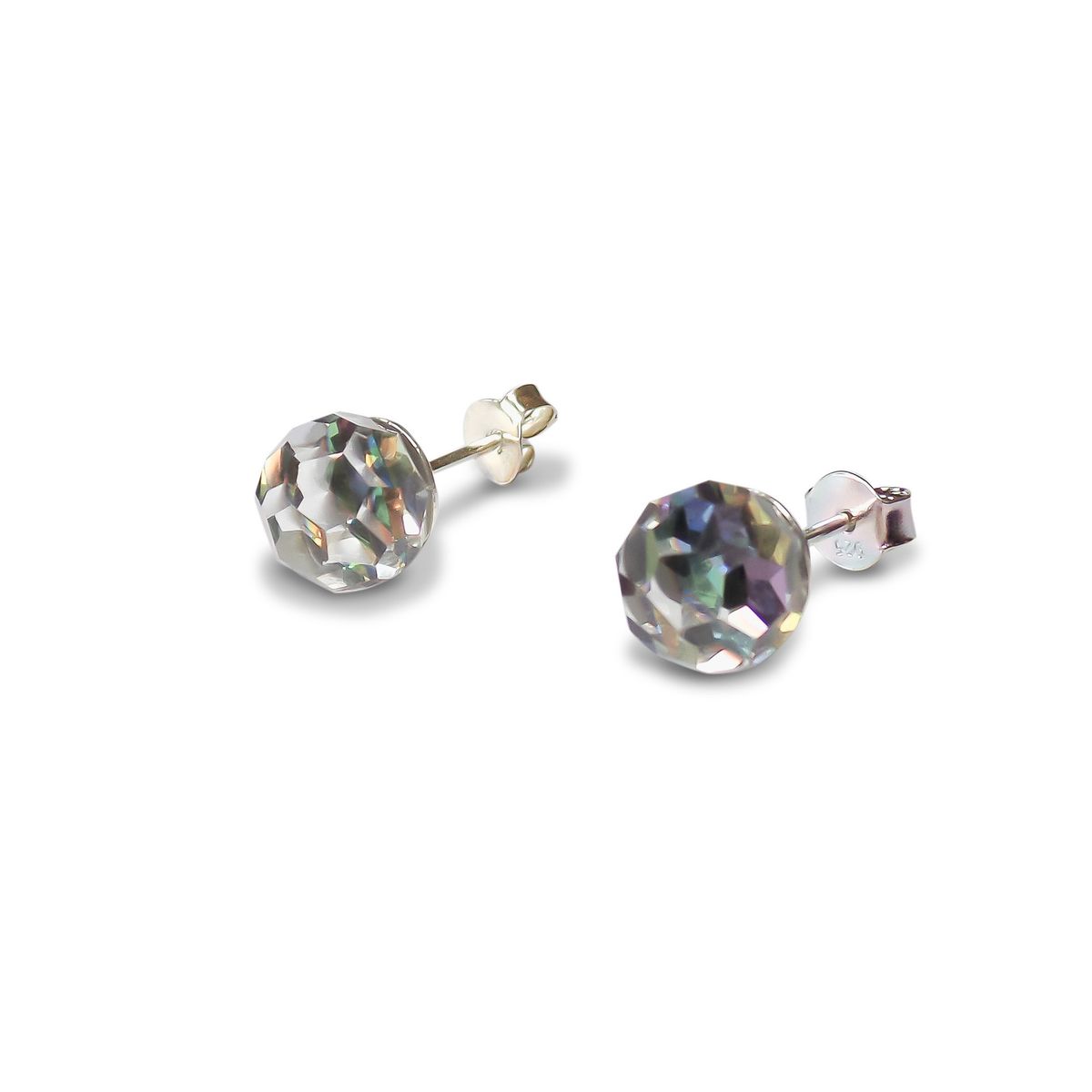 COGGIOLA - Aros Cristal Facetado Plata Fina Ley 925