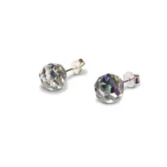 ANDREA COGGIOLA JOYAS - Aros Cristal Facetado Plata Fina Ley 925