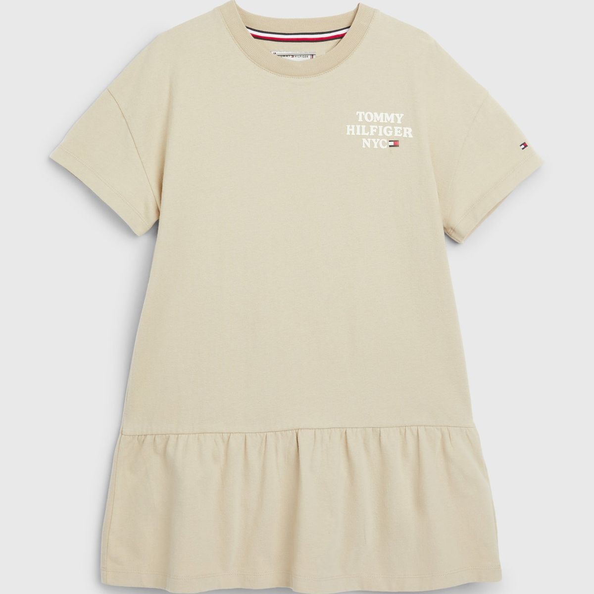 TOMMY HILFIGER - Vestido Camisero Con Logo Nyc Beige Tommy Hilfiger
