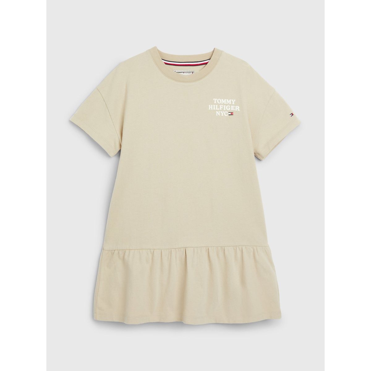 TOMMY HILFIGER - Vestido Camisero Con Logo Nyc Beige Tommy Hilfiger